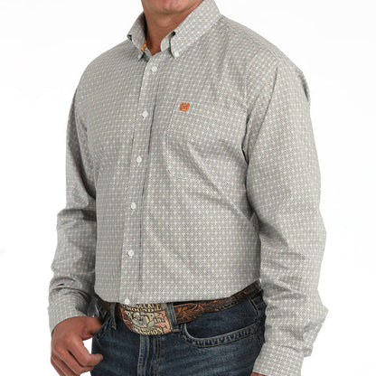 Cinch Men's L/S Classic Fit Button Down Western Shirt in White