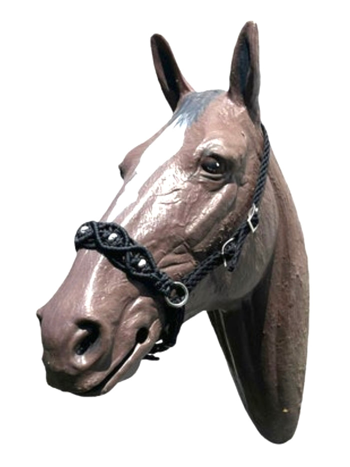 Complete Bitless Bridle macrame beaded hackamore with simple headstall
