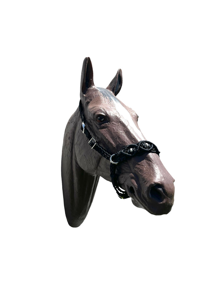 Complete Bitless Bridle macrame beaded hackamore with simple headstall