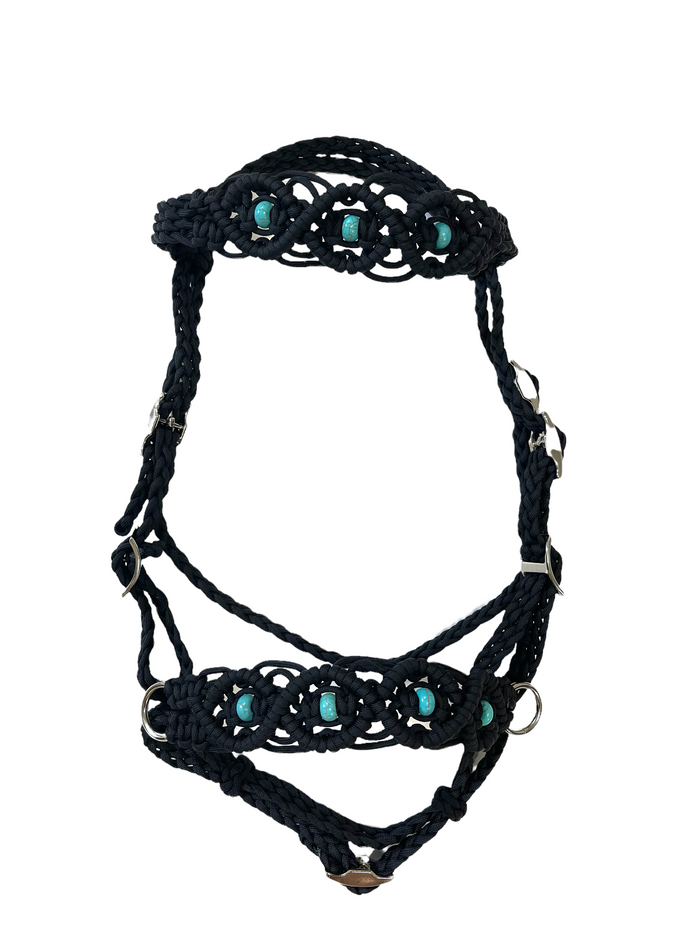 complete Bitless bridle side pull hackamore in my beaded  style