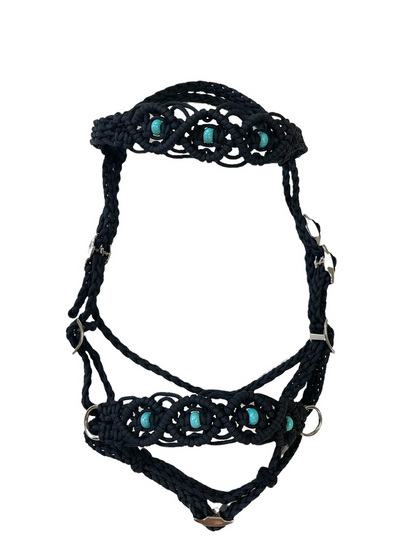complete Bitless bridle side pull hackamore in my beaded  style