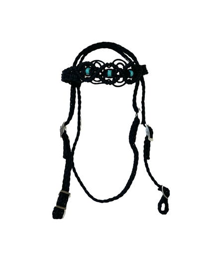 complete Bitless bridle side pull hackamore in my beaded  style