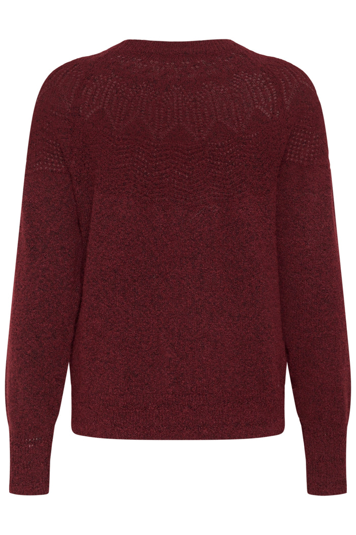 Cream 10615297 CRJunah Pointelle Jumper Cabernet Red back view Shop Cream at Dotique