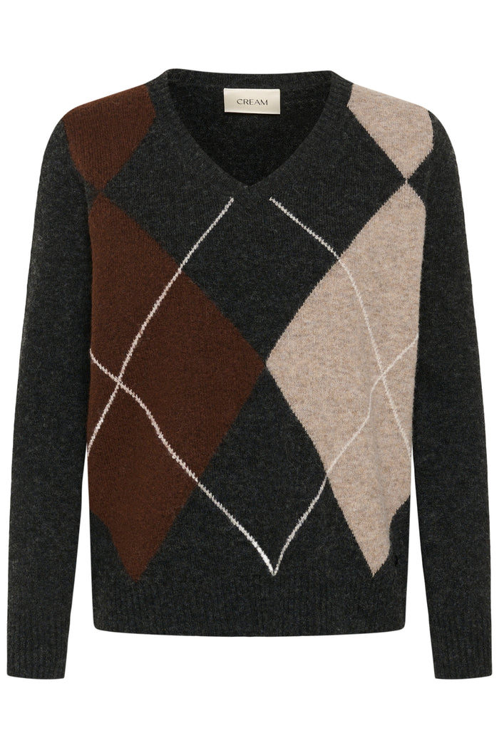 Cream 10615298 CRHope Knit Jumper argyle knit Shop Cream at Dotique