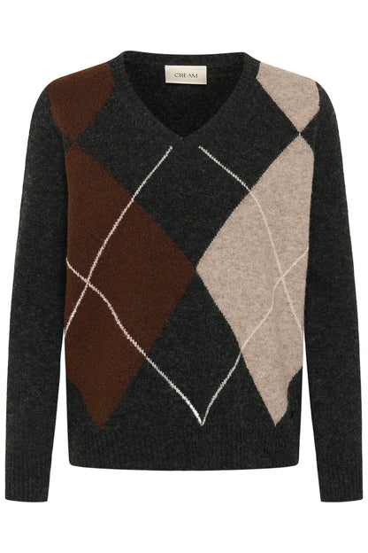 Cream 10615298 CRHope Knit Jumper argyle knit Shop Cream at Dotique
