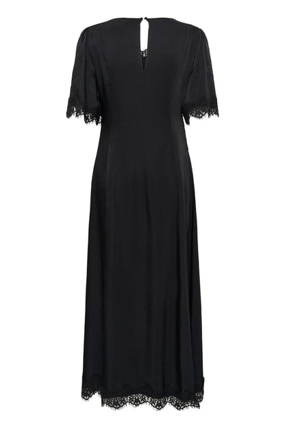 Cream 10615319 Confir Lace Maxi Dress Black with lace trim. Shop Cream at Dotique.