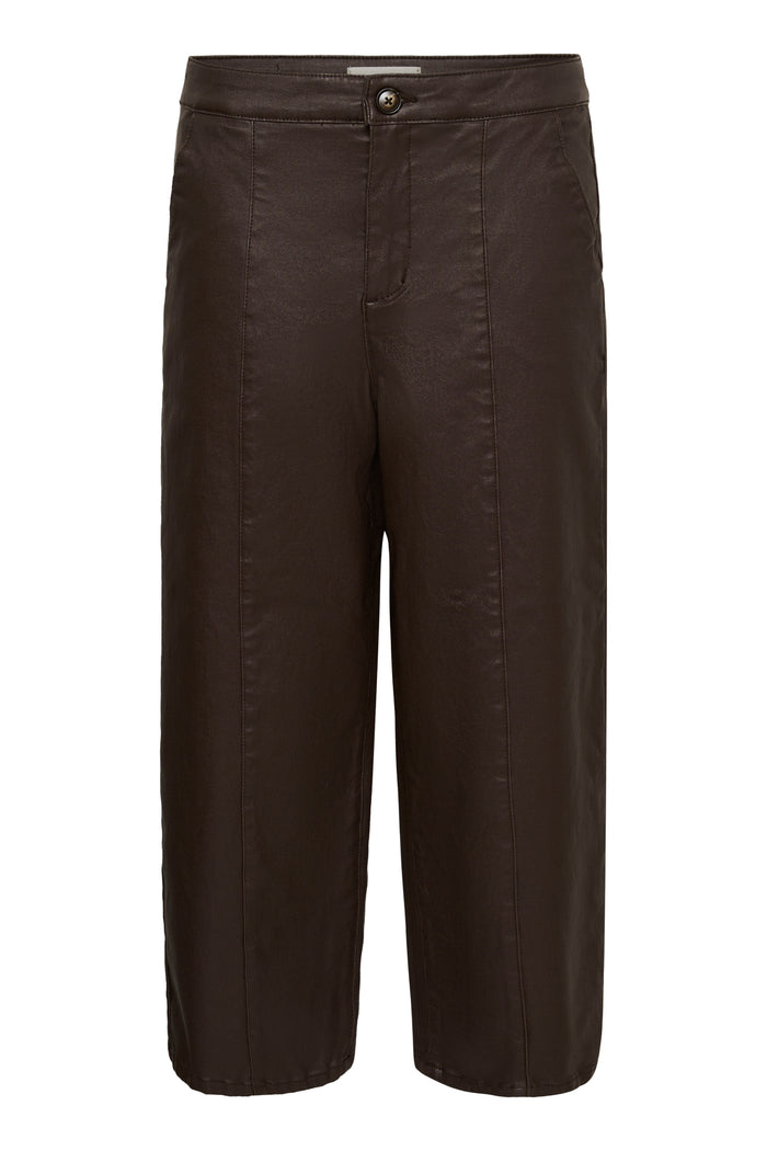 Cream 10615348 CRWinni Coated Ankle Trousers in Java Brown Shop Cream at Dotique