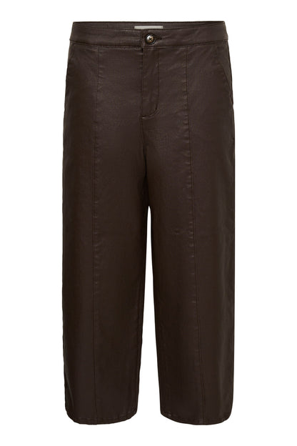 Cream 10615348 CRWinni Coated Ankle Trousers in Java Brown Shop Cream at Dotique