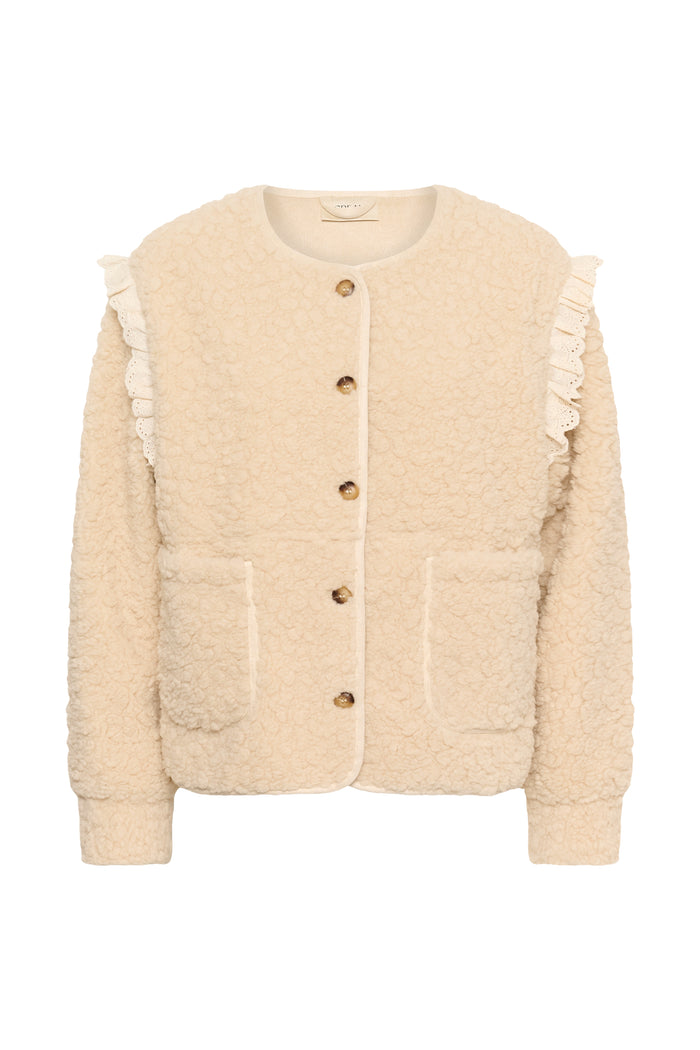 Cream 10615559 CRRana Lace Teddy Jacket – Oatmeal by Cream. Shop Cream at Dotique.