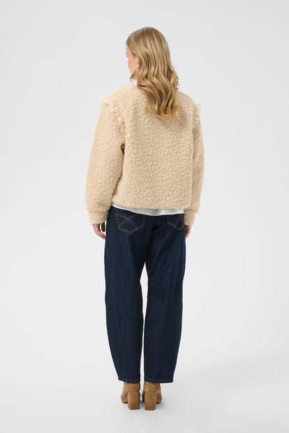 Back view of Cream 10615559 CRRana Lace Teddy Jacket – Oatmeal by Cream. Shop Cream at Dotique.