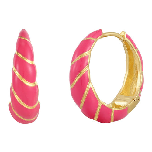 Creolen gold Emaille pink