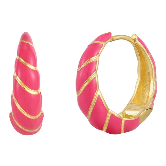 Creolen gold Emaille pink