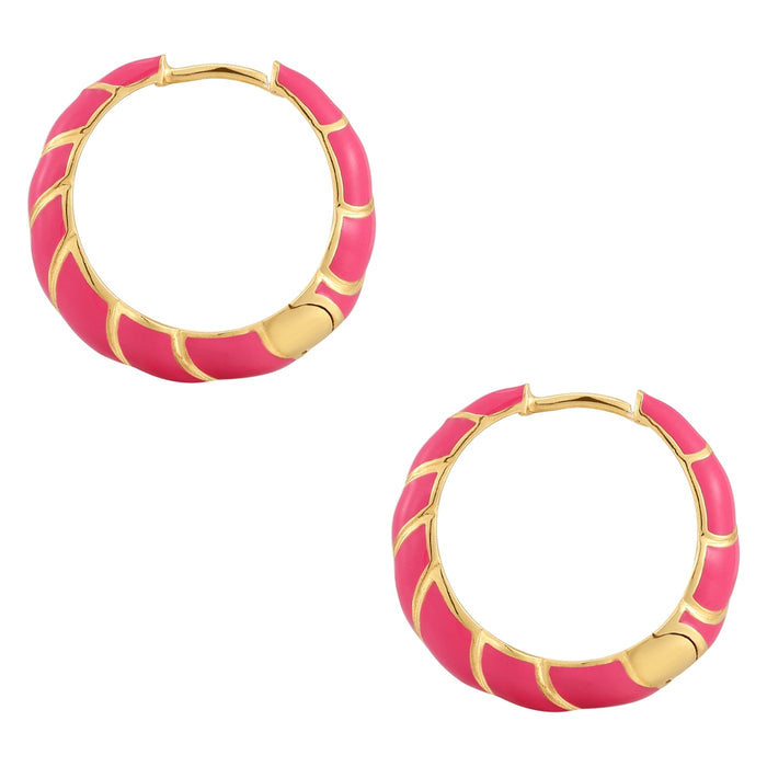 Creolen gold Emaille pink