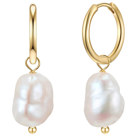 Creolen mit Perlen barock gold