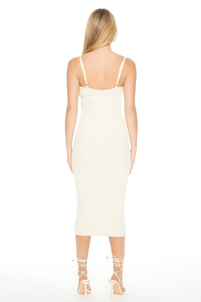 Crochet Rosette Cami Midi Dress