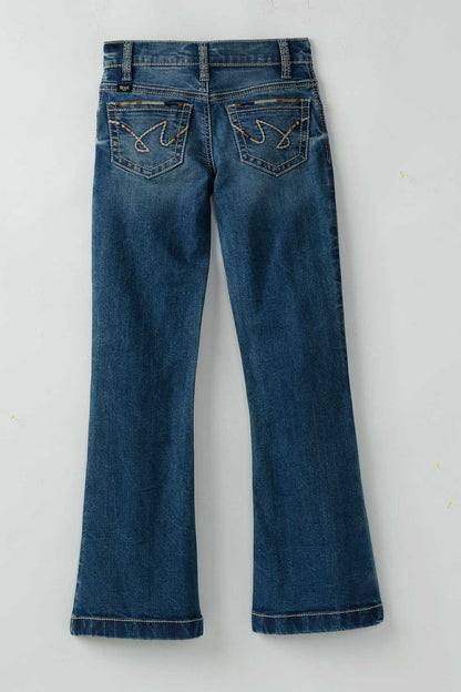 Cruel Girl's Violet Mid Rise Trouser in Medium Stonewash