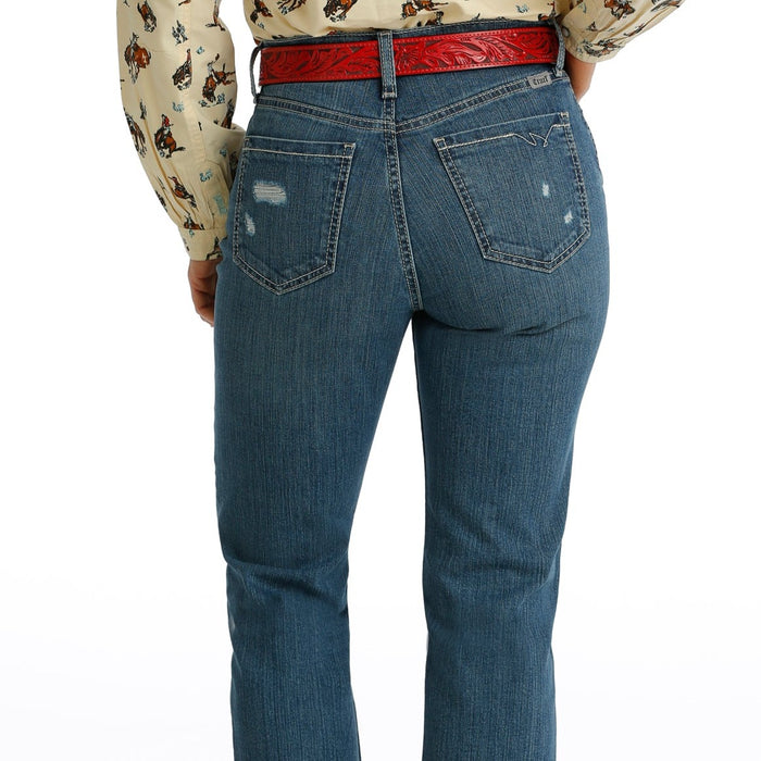 Cruel Women's Quinn Relaxed Straight Leg Crop in Medium Stonewash
