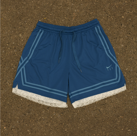 Dark Blue & Light Blue Lace Women’s Basketball Shorts