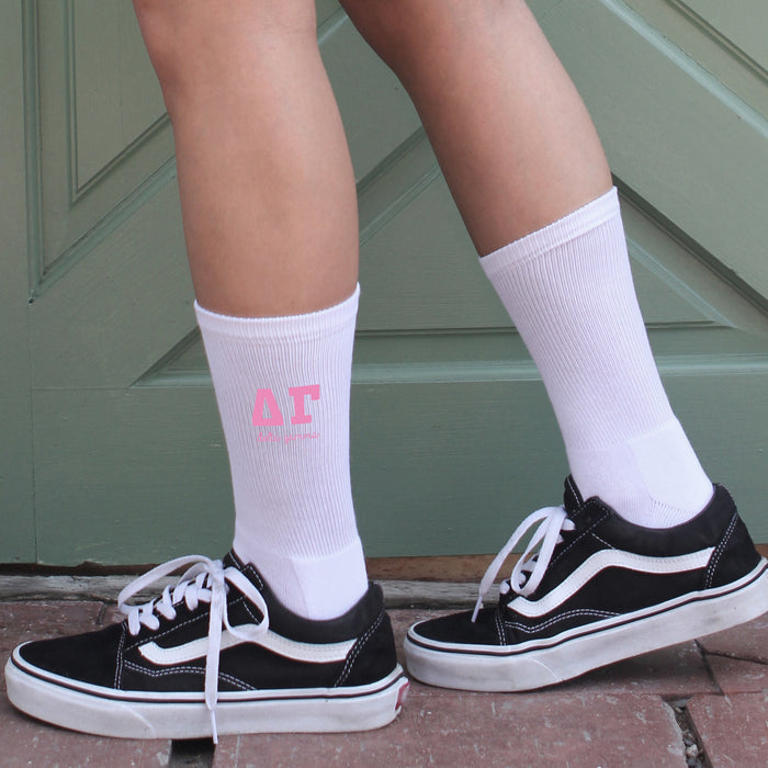 Delta Gamma Sorority Letters Crew Socks