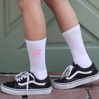 Delta Gamma Sorority Letters Crew Socks