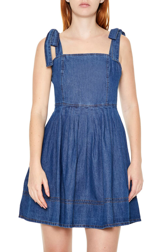 Denim Fit & Flare Mini Dress