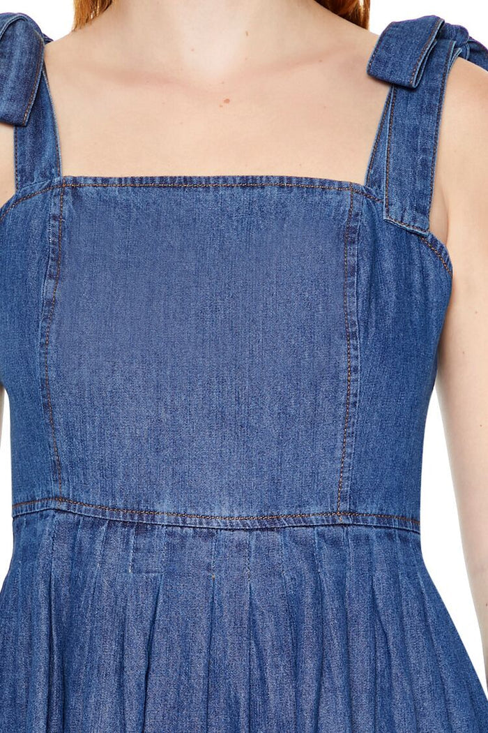 Denim Fit & Flare Mini Dress