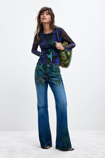 Desigual x M. Christian Lacroix Printed Tulle Top – Purple by Desigual. Shop Desigual at Dotique.