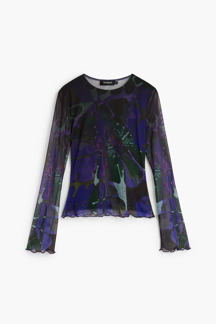 Desigual x M. Christian Lacroix Printed Tulle Top – Purple by Desigual. Shop Desigual at Dotique.