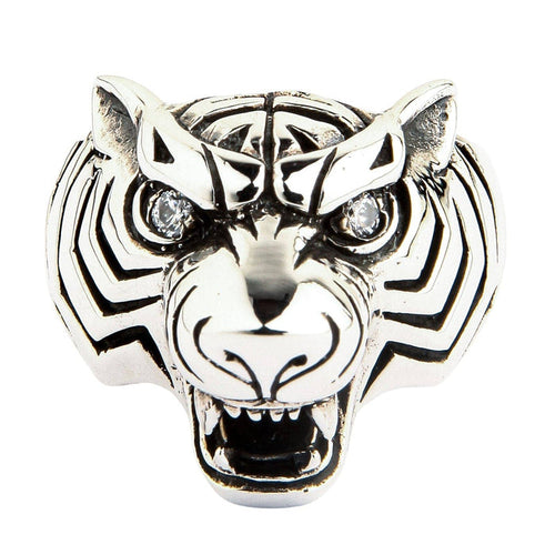 Diamond Eye Tiger Ring for Men