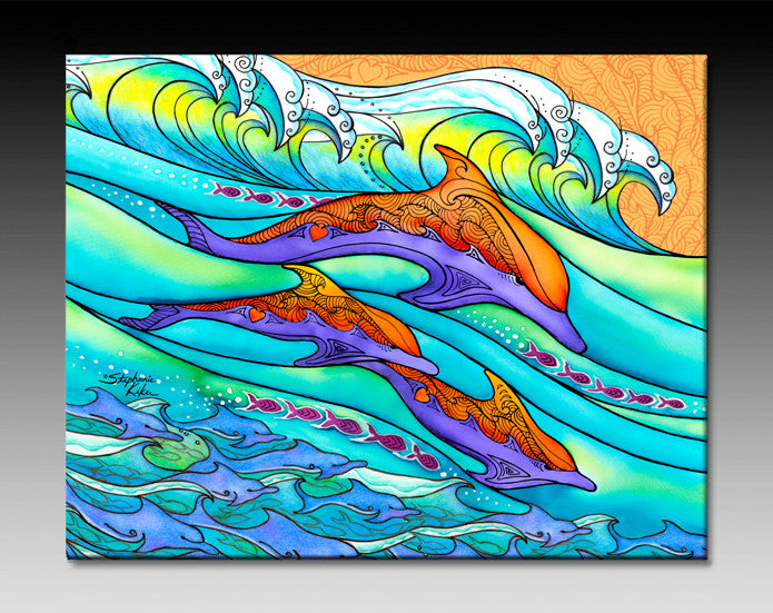 Dolphin Love Ceramic Tile