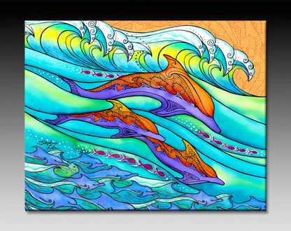 Dolphin Love Ceramic Tile