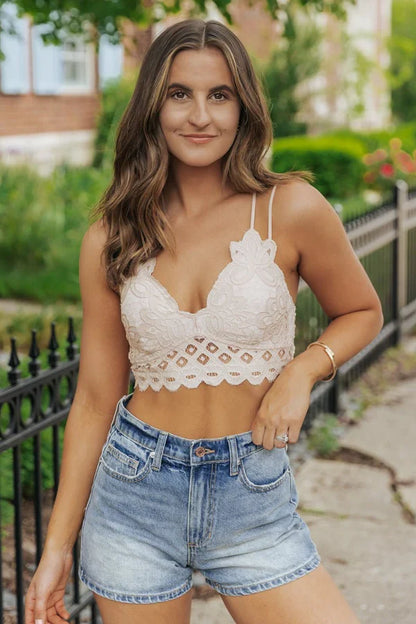 Double Strap Scalloped Lace Bralette (5 Colors Available)