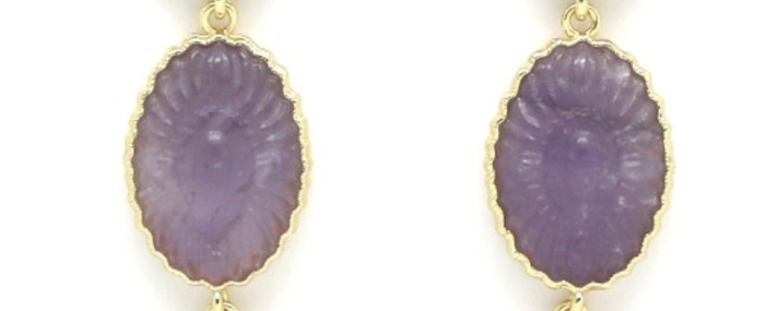 Drop Earrings- Purple