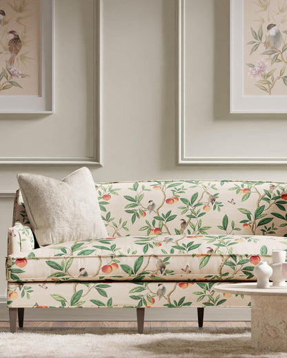 Ella Cotton Linen Fabric - Fig Blossom/Fig Leaf/Nectarine - Diane Hill