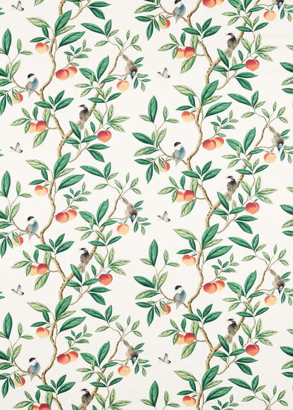 Ella Cotton Linen Fabric - Fig Blossom/Fig Leaf/Nectarine - Diane Hill