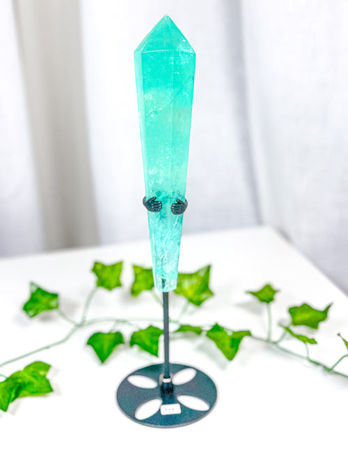 Emerald Fluorite Wand on Stand (98B)