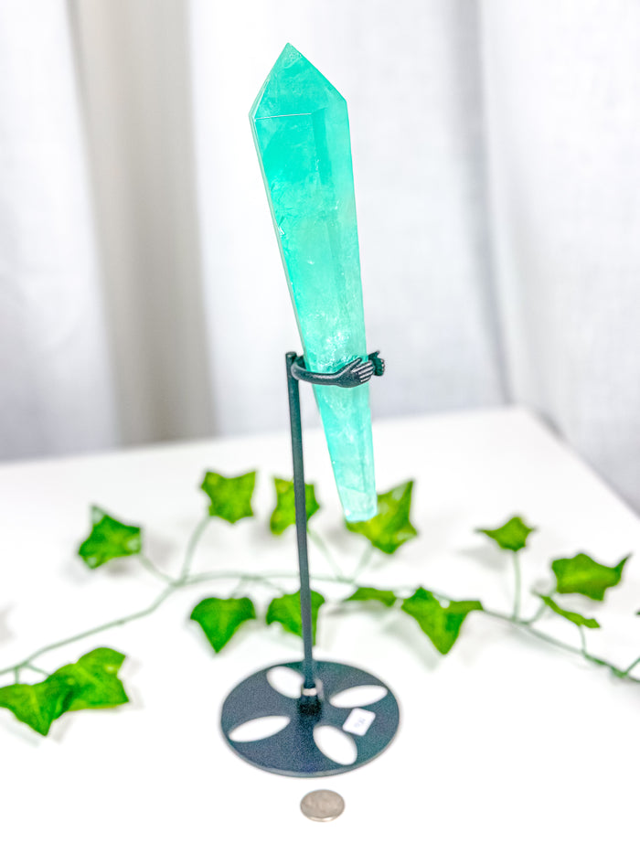 Emerald Fluorite Wand on Stand (98B)