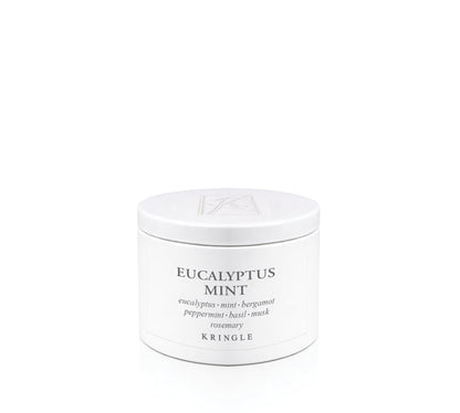 Eucalyptus Mint Mini Candle Tin by Kringle Candle on a white background