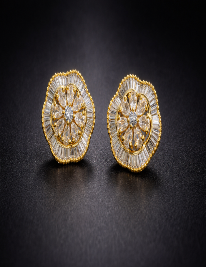 Faux Diamond Stud Earrings
