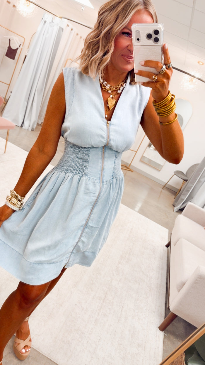 - FINAL SALE-The Laramie Lane Dress-Lt Denim