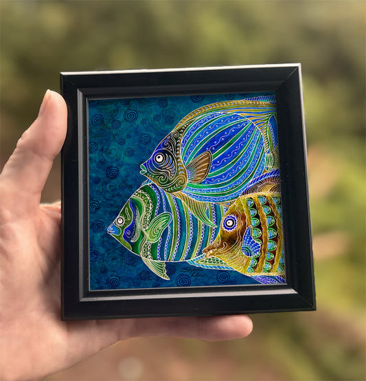 Fish School Framed Art