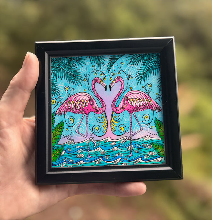Flamingo Love Framed Art