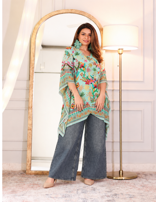 Floral Green Kaftan