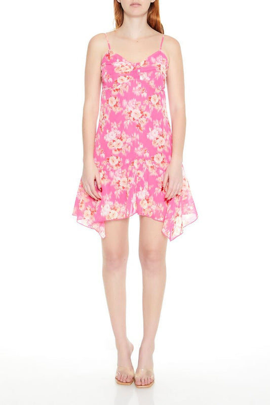 Floral Handkerchief Mini Dress