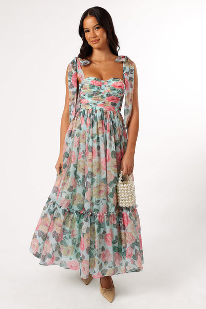 Petal and Pup USA DRESSES Floret Midi Dress - Blue Multi