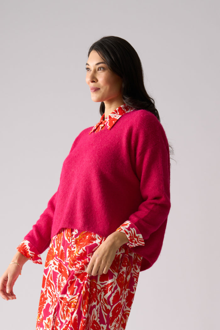 Foil FO8075 Jumper Half Jumper Hot Pink on model Shop Foil at Dotique