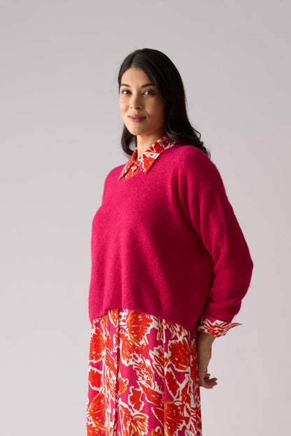 Foil FO8075 Jumper Half Jumper Hot Pink on model Shop Foil at Dotique