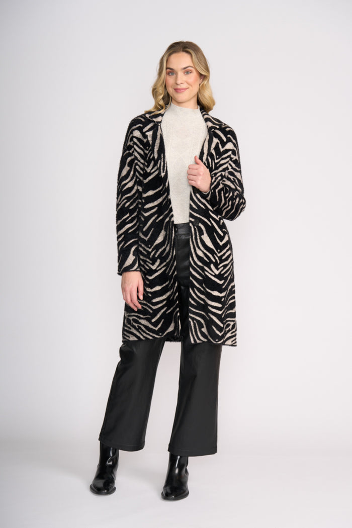 Foil FO8370 Lash Queen Coat Zebra worn by model Shop Foil at Dotique