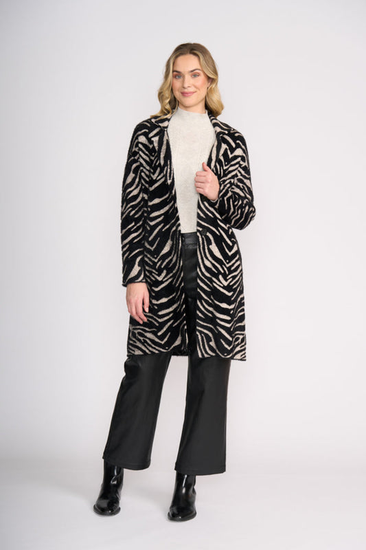 Foil FO8370 Lash Queen Coat Zebra worn by model Shop Foil at Dotique