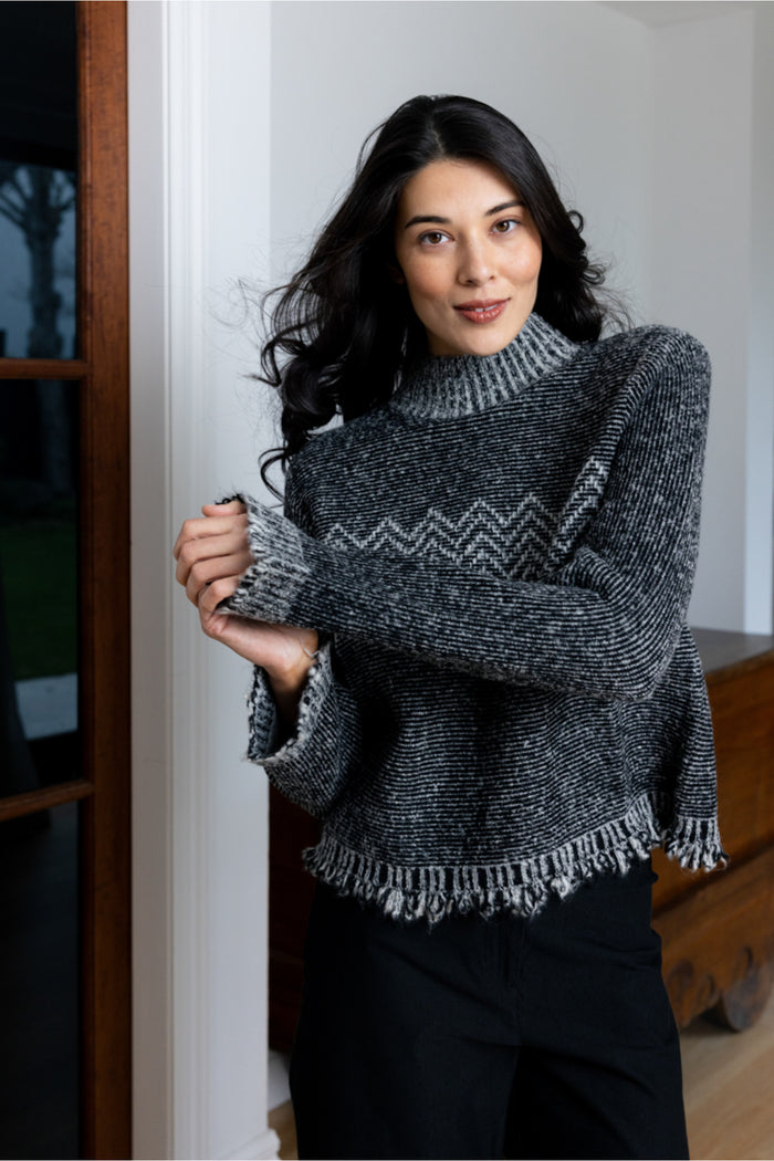Foil FO8377 Tussle Me Jumper Mono worn by model Shop Foil at Dotique